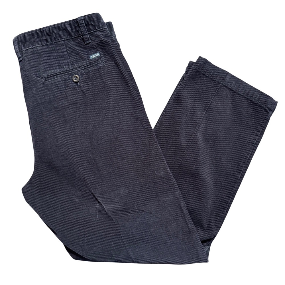 IZOD Men's Straight Fit Corduroy Pants Size 34x30 Navy‎ Blue Chinos Casual